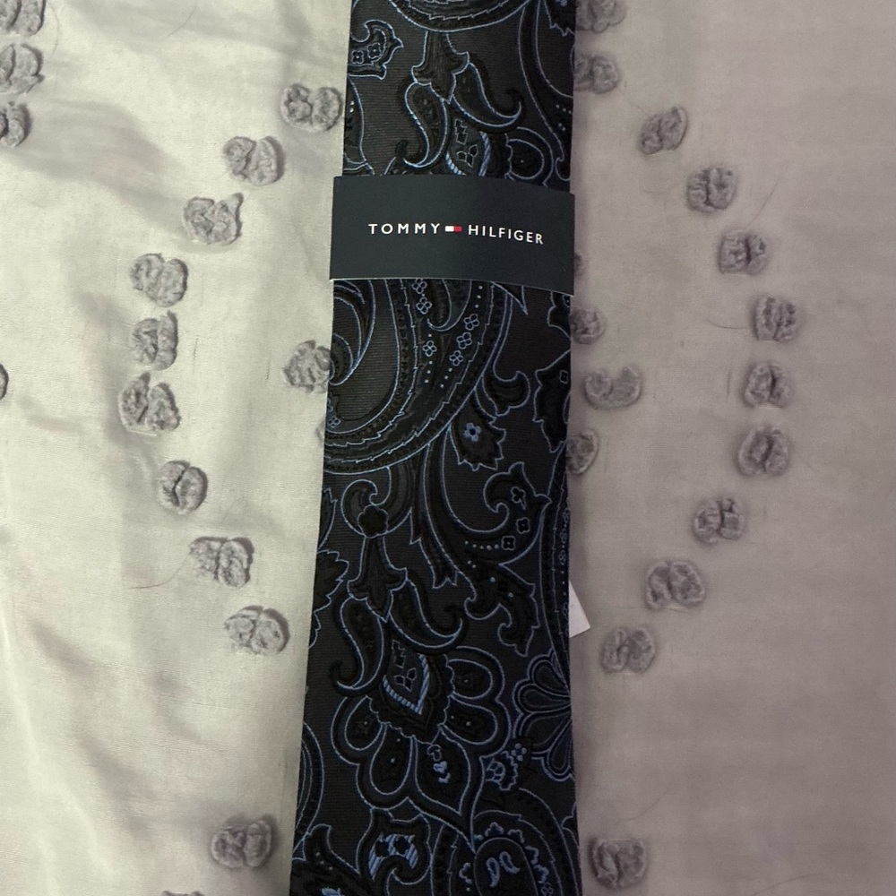 Tommy Hilfiger Black and Blue Paisley Tie